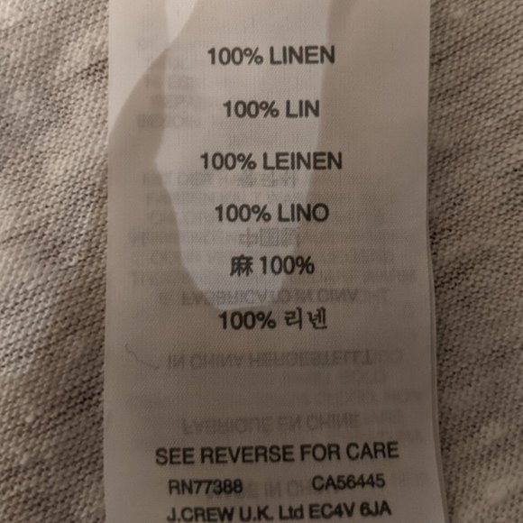 J Crew Human Being Cream Linen T-Shirt - Picture 5 of 10